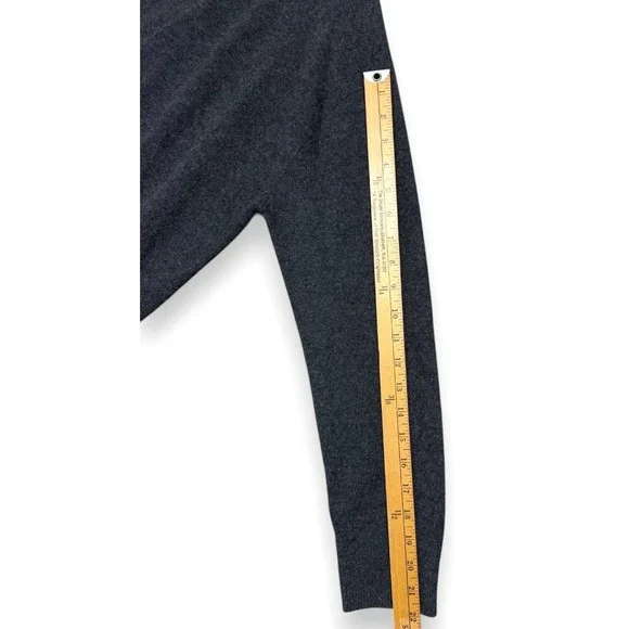 Naadam Cardigan Sweater Womens M Gray 100% Cashmere V Neck Academia Minimalist - Picture 8 of 9